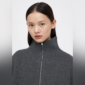 Toteme | Sweaters | Toteme Fisherman Zipper Knit Dark Grey Mlange Xs Nwt |  Poshmark